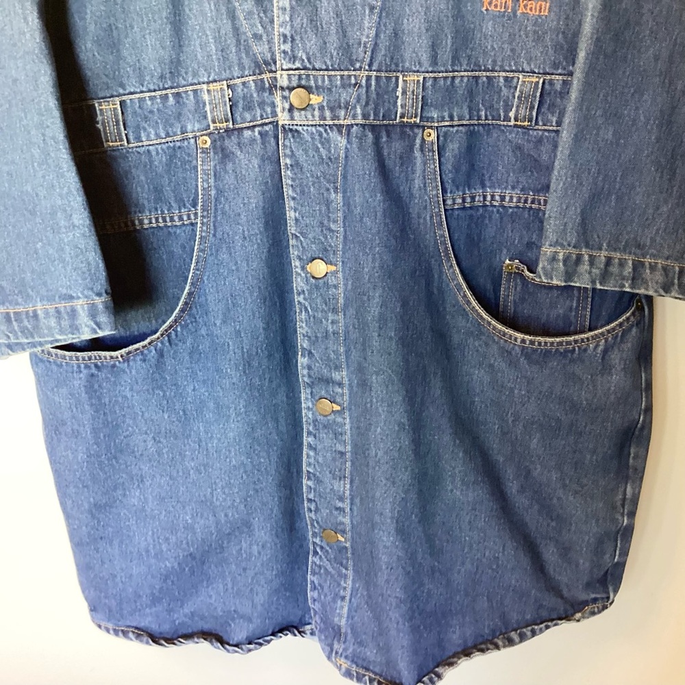 Vintage Karl Kani Short Sleeve Denim Button Up Shirt 90s 2Pac Streetwear - L - Picture 3 of 10